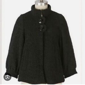 Anthropologie Black Boucle Wool